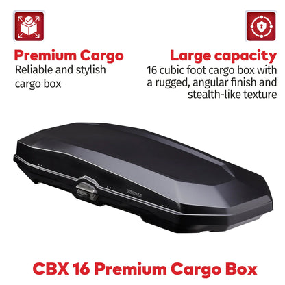 Yakima CBX 16 Rooftop Cargo Rugged Carrier Box, Fits StreamLine Crossbar Black - Angler's Pro Tackle & Outdoors