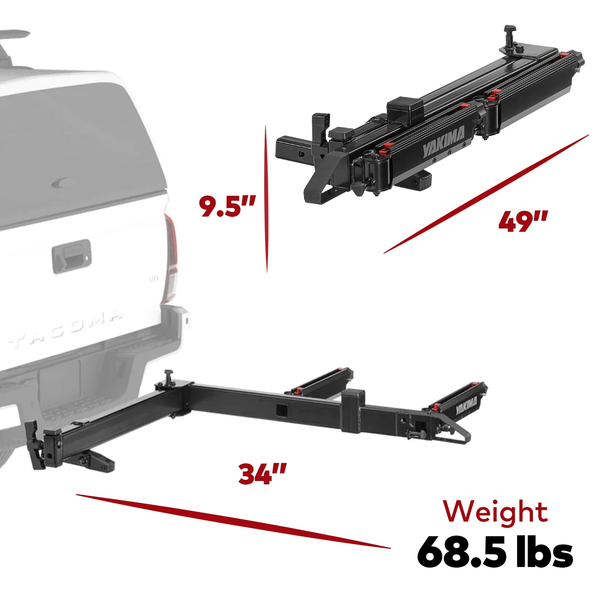 Yakima EXO SwingBase 2 Inch Hitch Base Rack Storage System with HitchLock, Black - Angler's Pro Tackle & Outdoors