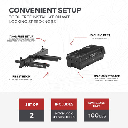 Yakima EXO SwingBase Hitch Base Rack & EXO GearLocker Vehicle Rooftop Cargo Box - Angler's Pro Tackle & Outdoors