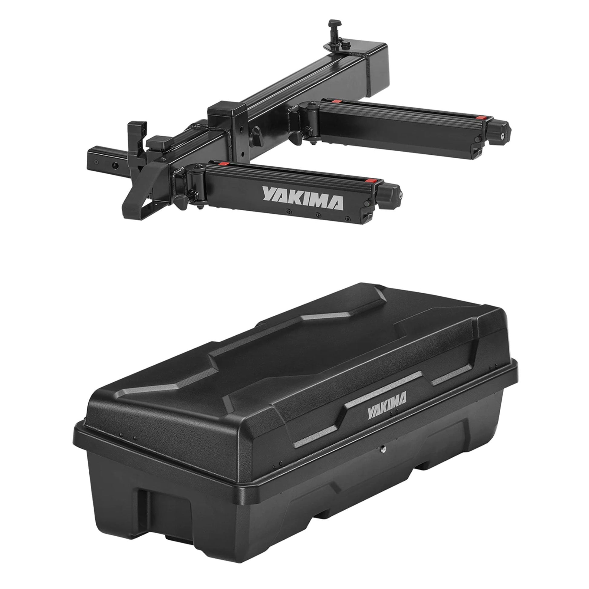 Yakima EXO SwingBase Hitch Base Rack & EXO GearLocker Vehicle Rooftop Cargo Box - Angler's Pro Tackle & Outdoors