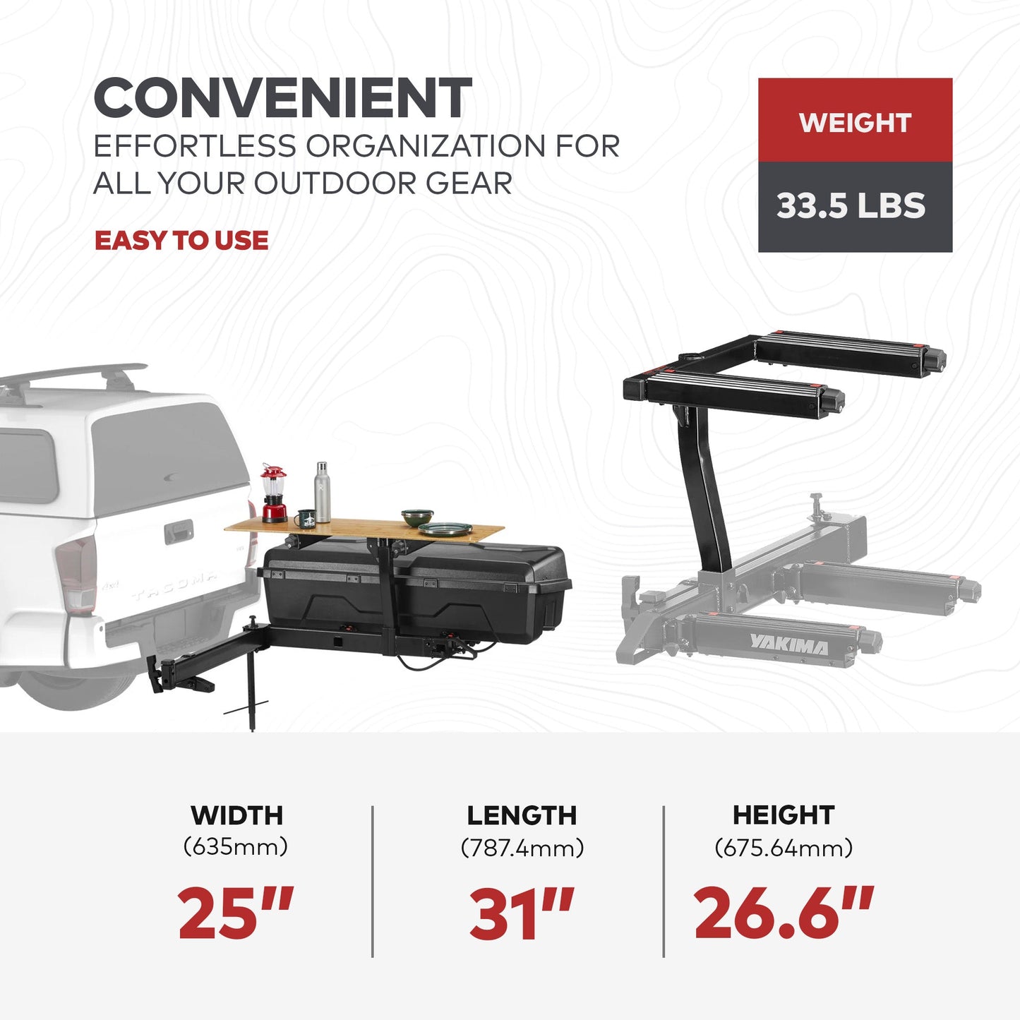 Yakima EXO TopShelf Second Level Hitch Base Rack Storage System with 2 SKS Locks - Angler's Pro Tackle & Outdoors