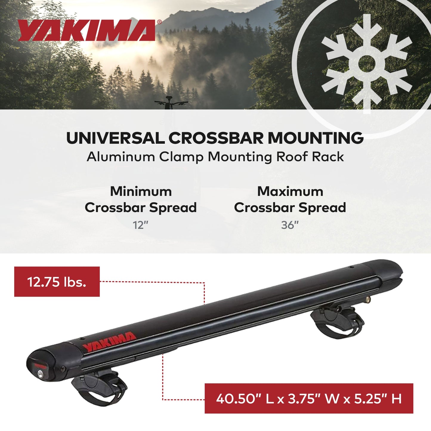 YAKIMA FatCat EVO 6 Skis or 4 Snowboards Mount Roof Rack, Fits T - Slot Crossbars - Angler's Pro Tackle & Outdoors