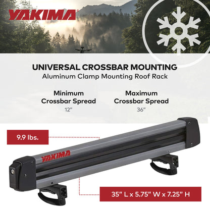 Yakima FreshTrack 6 Universal Car Roof Top Mount Ski and Snowboard Rack, Black - Angler's Pro Tackle & Outdoors