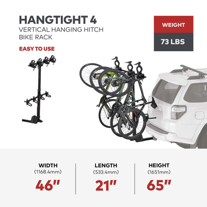 Yakima HangTight 4 Vertical Hanging Hitch Bike Rack for 2 Inch Hitch Receivers - Angler's Pro Tackle & Outdoors