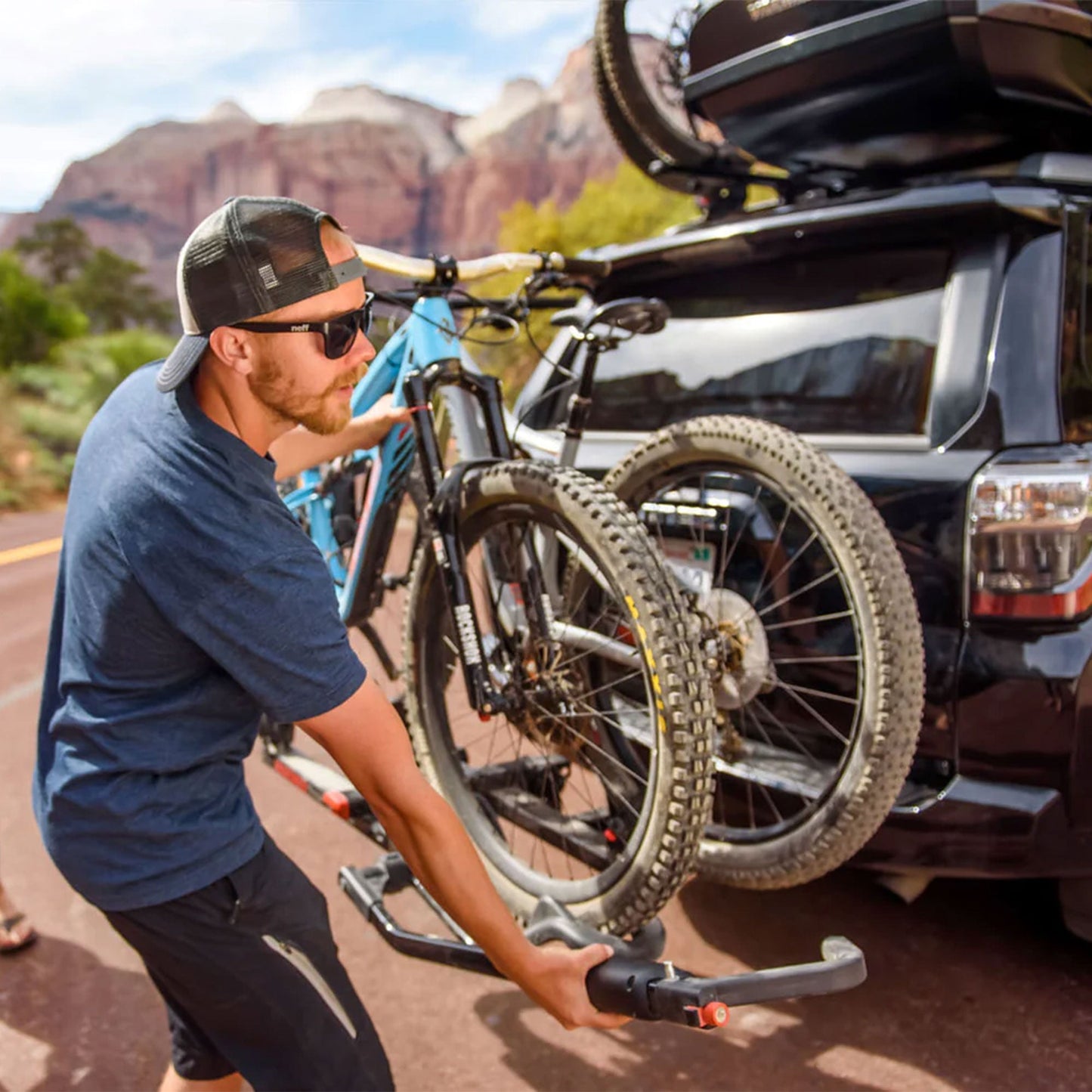 Yakima HoldUp 2 Bike Capacity 2" Hitch Bicycle Bike Rack with SKS Locks, Black - Angler's Pro Tackle & Outdoors