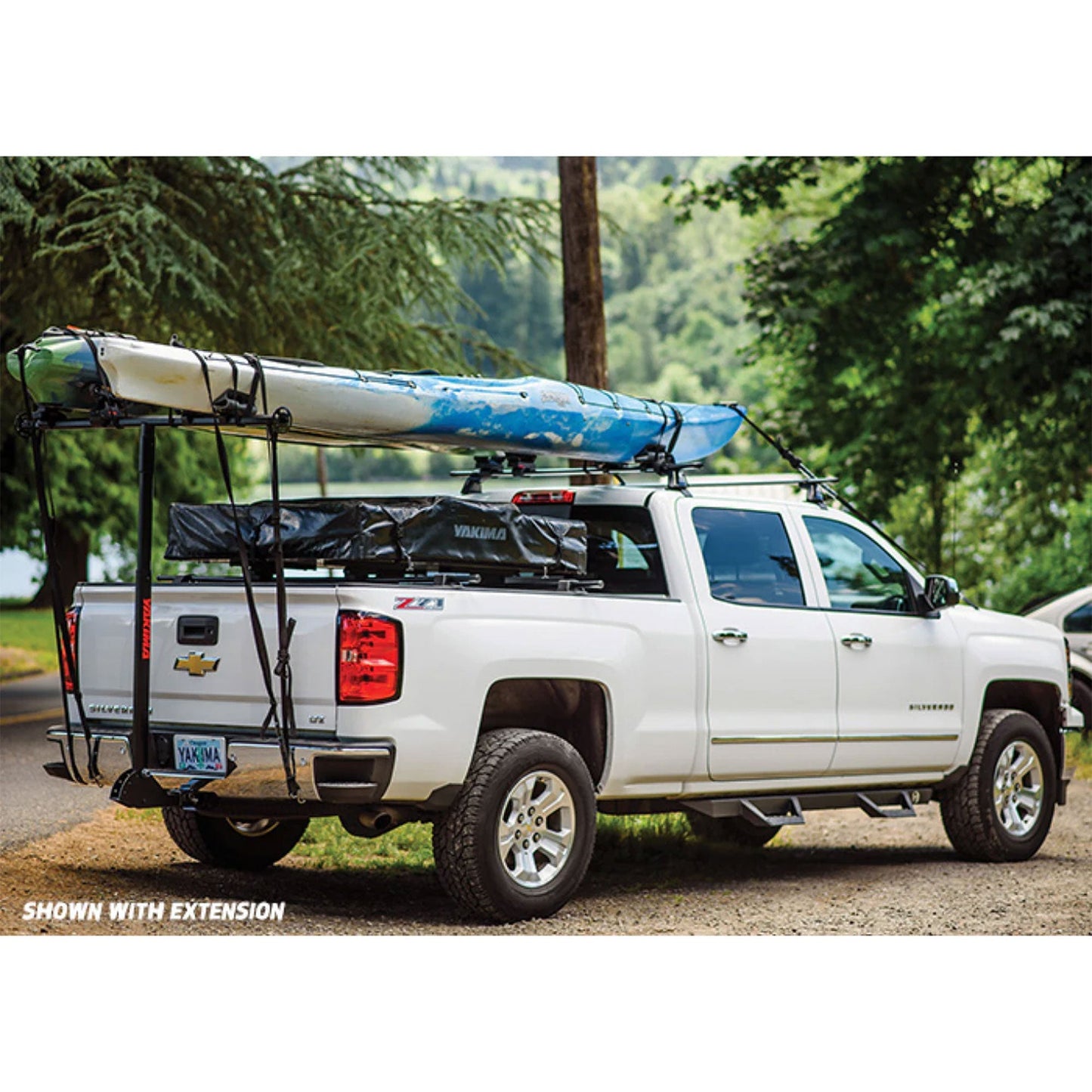 Yakima LongArm Aluminum Hitch Mounted Adjustable Truck Bed Extender Rack, Black - Angler's Pro Tackle & Outdoors