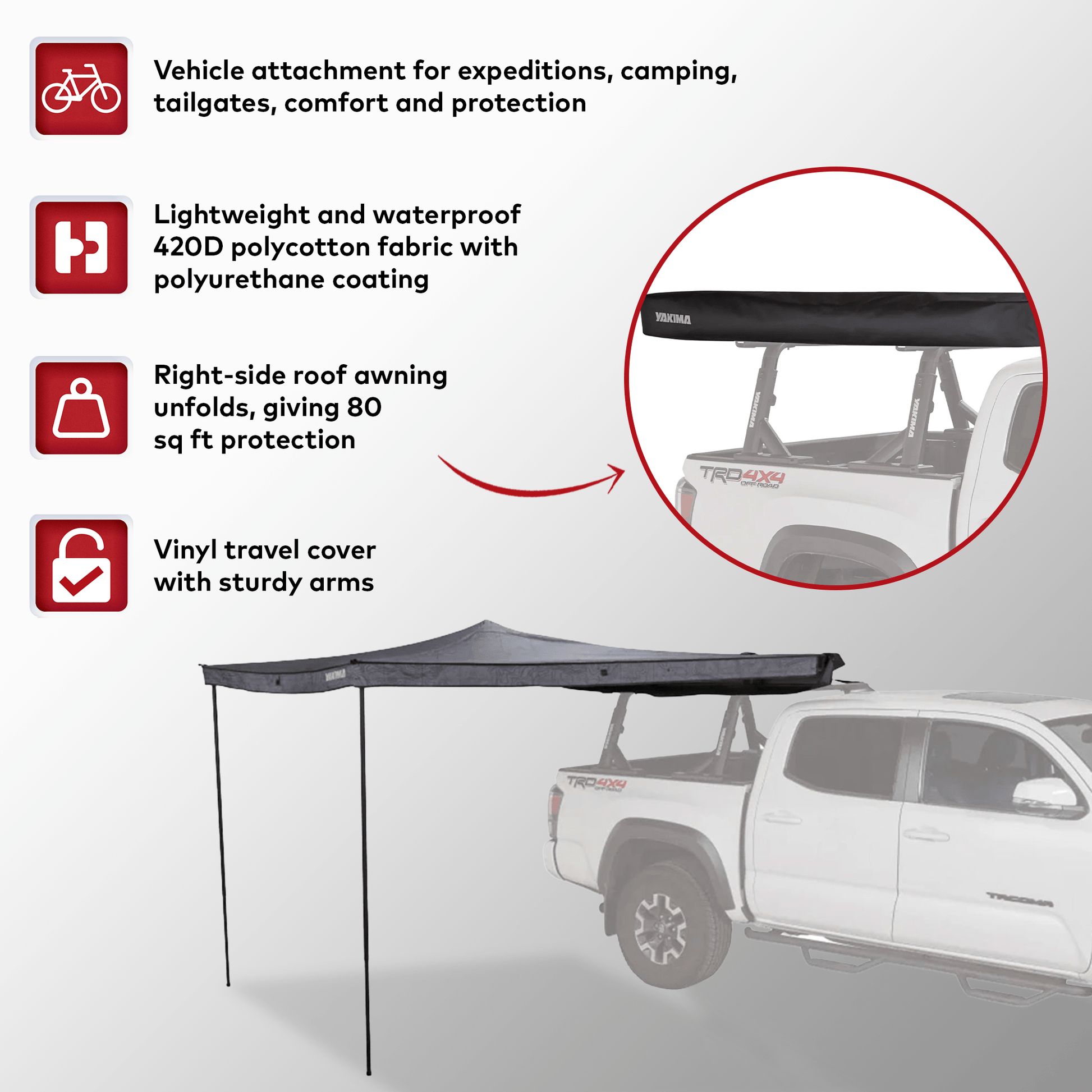 Yakima MajorShady 270 RH Vehicle Roof Mounted Awning Rugged Vinyl Travel Cover - Angler's Pro Tackle & Outdoors