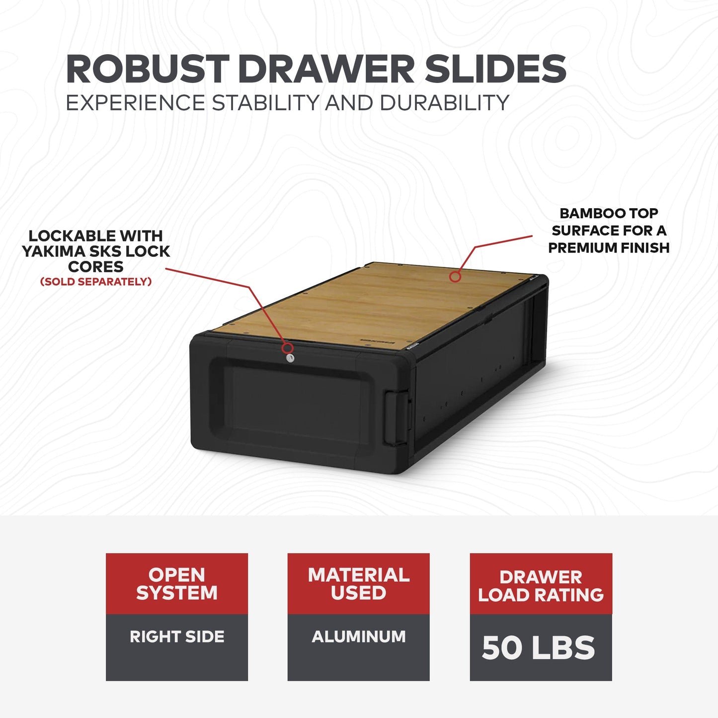 Yakima MOD Topper XL Half Sized Drawer Add On w/Finished Top Surface & SKS Lock - Angler's Pro Tackle & Outdoors