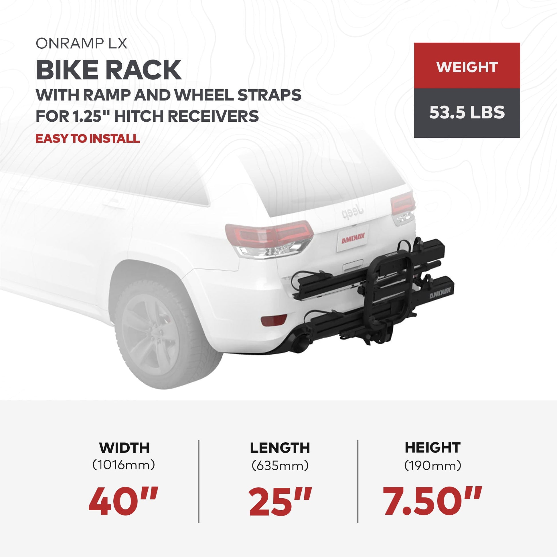 Yakima OnRamp LX Bike Rack with Ramp and Wheel Straps for 1.25" Hitch Receivers - Angler's Pro Tackle & Outdoors