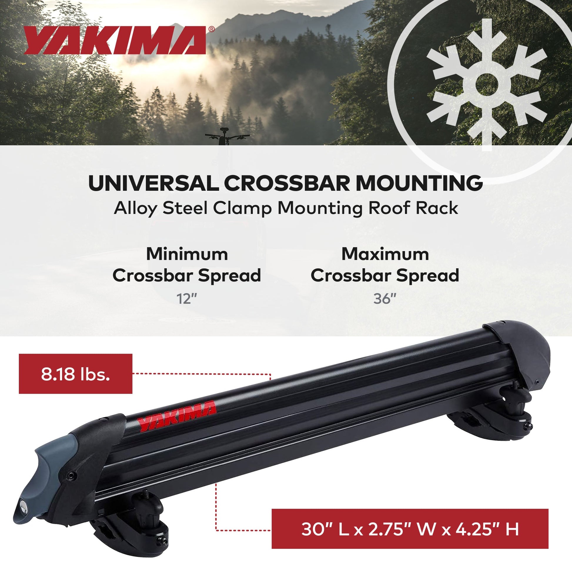 Yakima PowderHound 6 Ski or 4 Snowboard Universal Mount For Yakima Crossbars - Angler's Pro Tackle & Outdoors