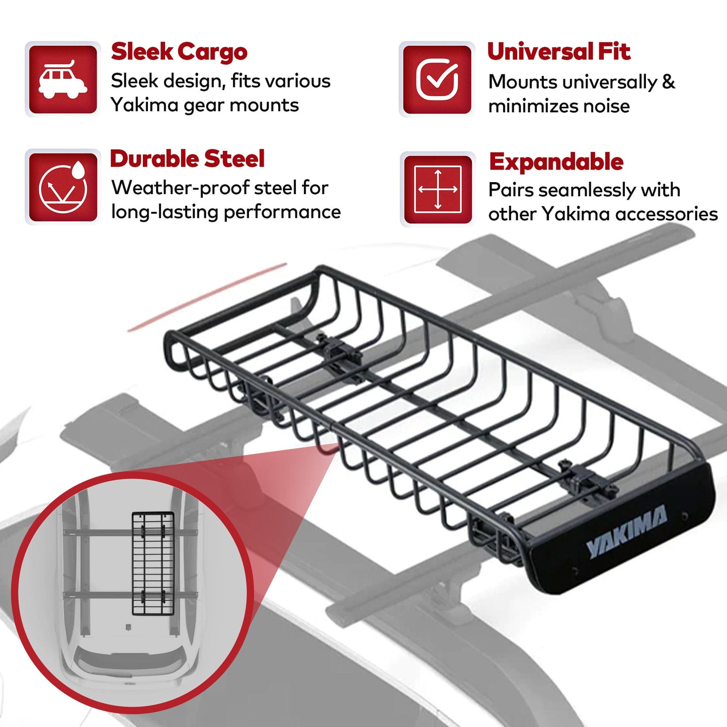 Yakima SkinnyWarrior Long & Narrow Cargo Basket for Yakima StreamLine Crossbars - Angler's Pro Tackle & Outdoors