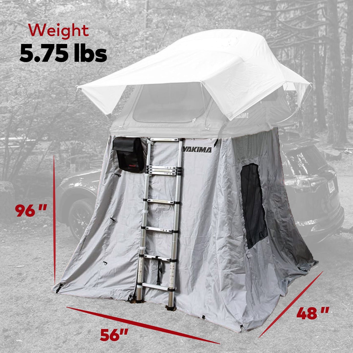 Yakima SkyRise Annex 3 Wall Enclosure for Medium SkyRise Rooftop Tent, Gray - Angler's Pro Tackle & Outdoors