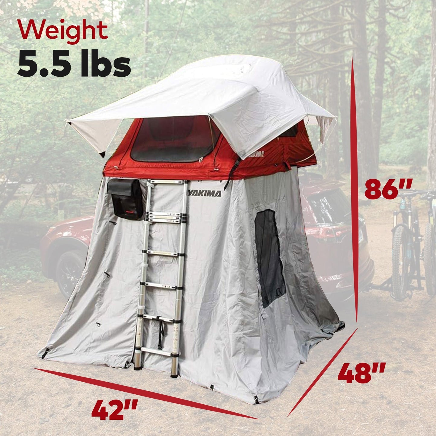 Yakima SkyRise Annex 3 Wall Enclosure for Small SkyRise Rooftop Tents, Gray - Angler's Pro Tackle & Outdoors