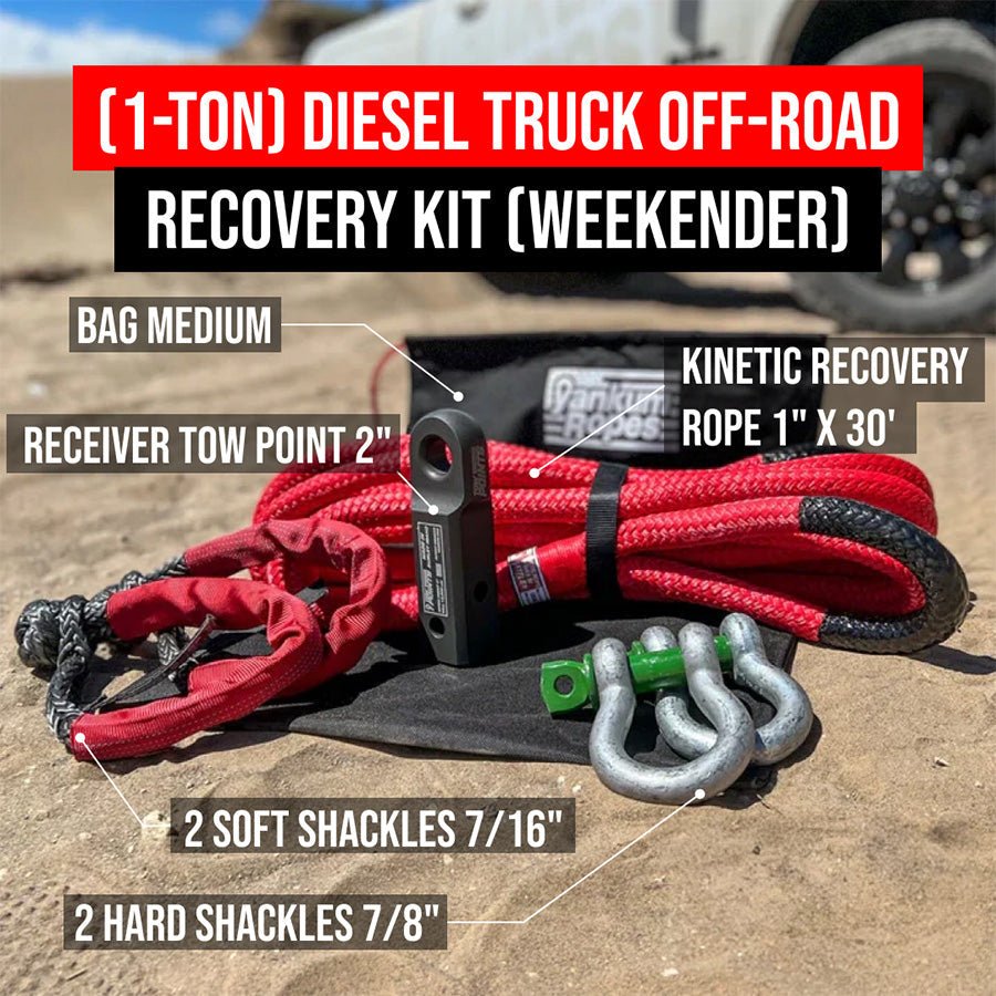 Yankum Ropes (1 - Ton) Diesel Truck Off - Road Recovery Kit - Angler's Pro Tackle & Outdoors