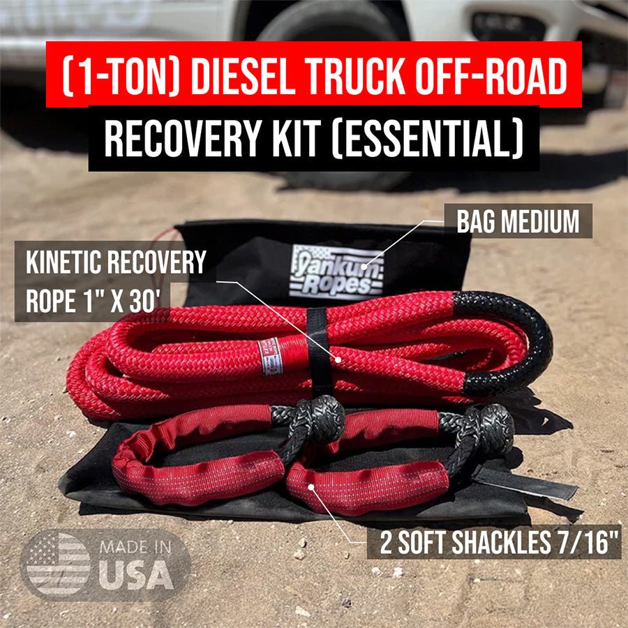 Yankum Ropes (1 - Ton) Diesel Truck Off - Road Recovery Kit - Angler's Pro Tackle & Outdoors