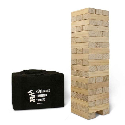 Yard Games Giant Tumbling Timbers 30" Wood Block Stacking Game w/ Case, Natural - Angler's Pro Tackle & Outdoors