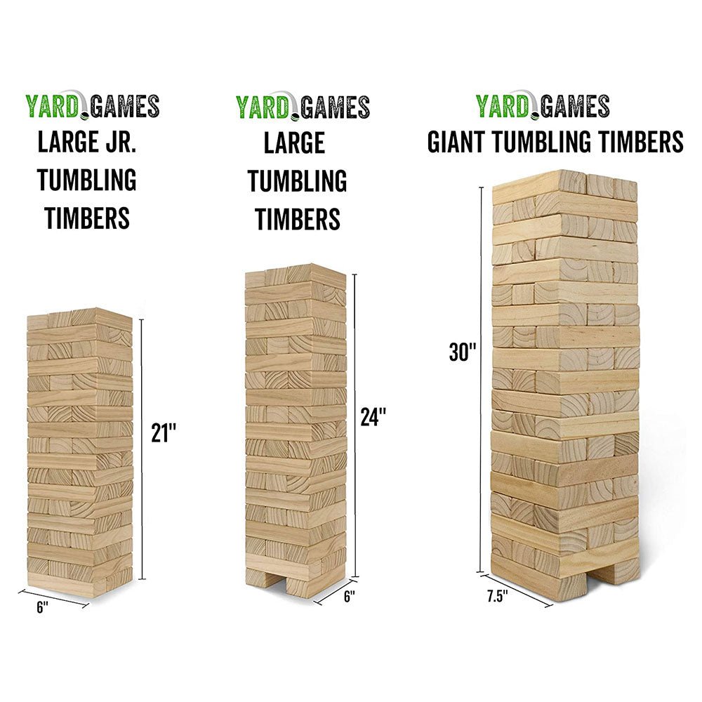 Yard Games Large Jr. Tumbling Timbers 21" Wood Block Stacking Game, Natural - Angler's Pro Tackle & Outdoors