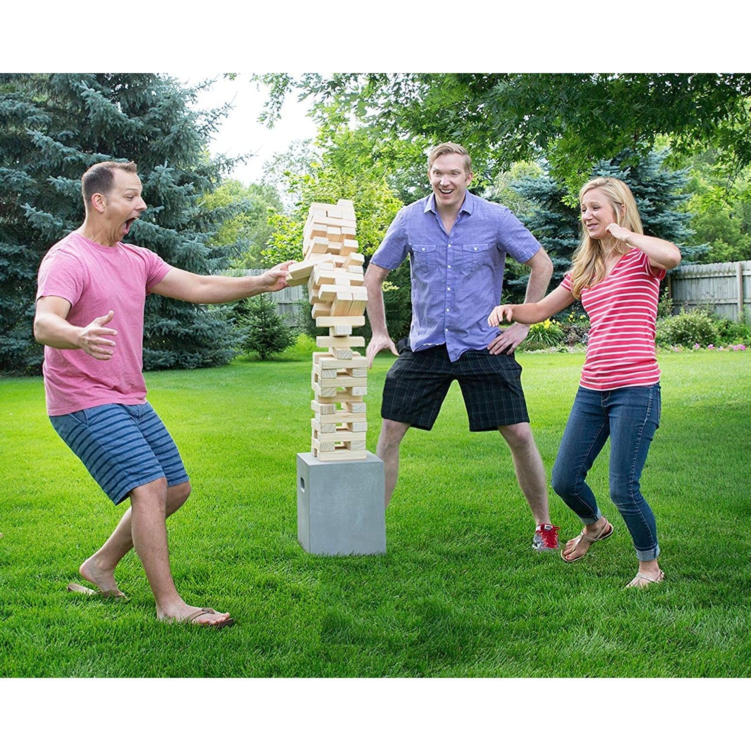 Yard Games Large Jr. Tumbling Timbers 21" Wood Block Stacking Game, Natural - Angler's Pro Tackle & Outdoors