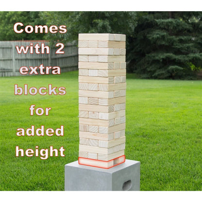 Yard Games Large Jr. Tumbling Timbers 21" Wood Block Stacking Game, Natural - Angler's Pro Tackle & Outdoors