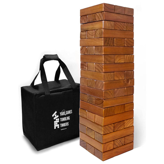 Yard Games Large Jr. Tumbling Timbers 21" Wood Block Stacking Game, Stained - Angler's Pro Tackle & Outdoors