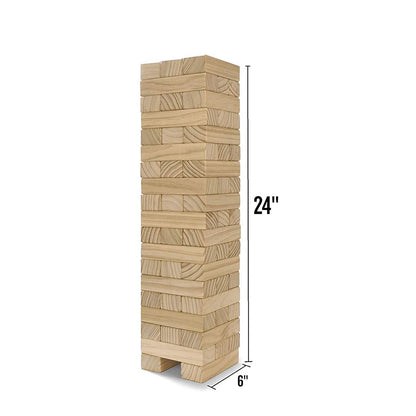 Yard Games Large Tumbling Timbers 24" Wood Block Stacking Game w/ Case, Natural - Angler's Pro Tackle & Outdoors