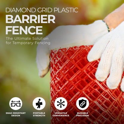 YardGard Barrier Fence with Diamond Grid Plastic for Animal Confinement, Red - Angler's Pro Tackle & Outdoors