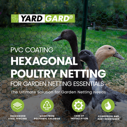 YardGard PVC Coating Hexagonal Poultry Netting for Garden Netting Essentials - Angler's Pro Tackle & Outdoors
