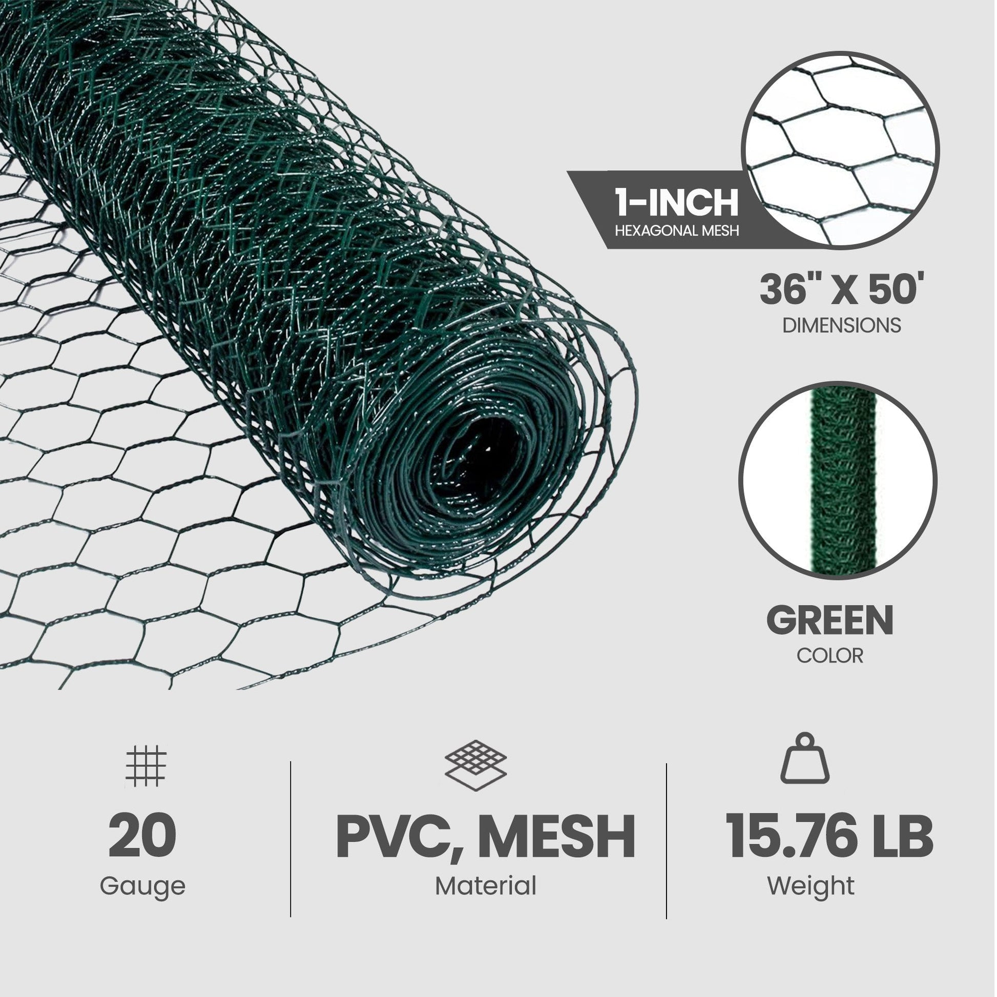 YardGard PVC Coating Hexagonal Poultry Netting for Garden Netting Essentials - Angler's Pro Tackle & Outdoors