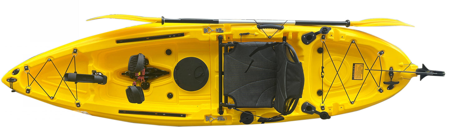 ReelYaks 9.5ft Raptor Modular Fin Drive Pedal Fishing Kayak | 380lbs Capacity | 2 Piece