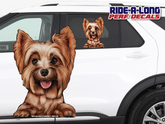 Yorkie Riding *RIDE A LONG* Perforated Decal - Angler's Pro Tackle & Outdoors