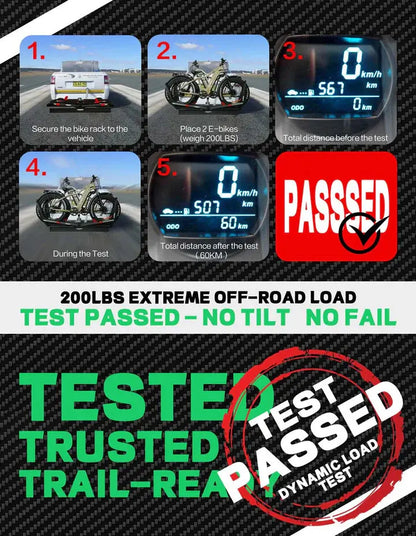 200lbs Capacity Tire-Clamp E-bike Rack with Ramp