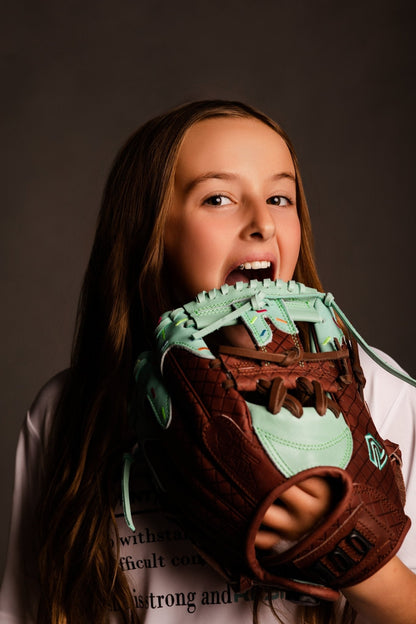 Resilient SFBL Youth Ball Glove - Ice Cream glove (Mint with Sprinkles)