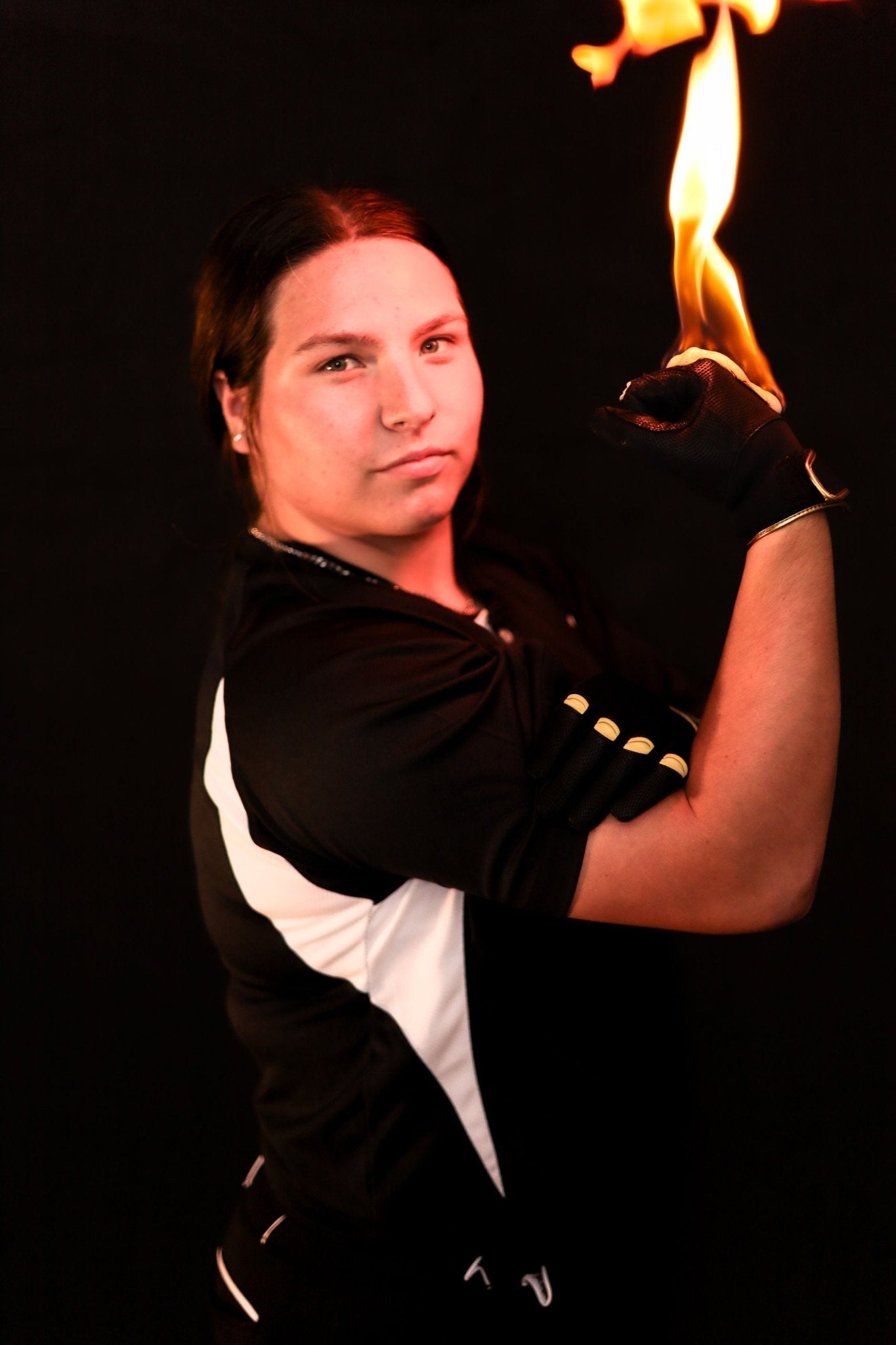 Resilient SFBL Youth Fastpitch Batting Gloves - Black and Gold