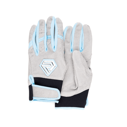 Resilient SFBL Youth Fastpitch Batting Gloves - Grey and Angle Blue