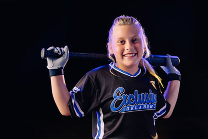 Resilient SFBL Youth Fastpitch Batting Gloves - Grey and Black