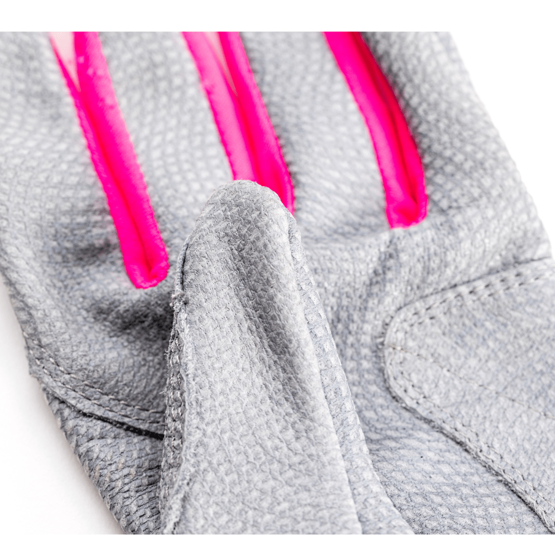 Resilient SFBL Youth Fastpitch Batting Gloves - Grey and Hot Pink