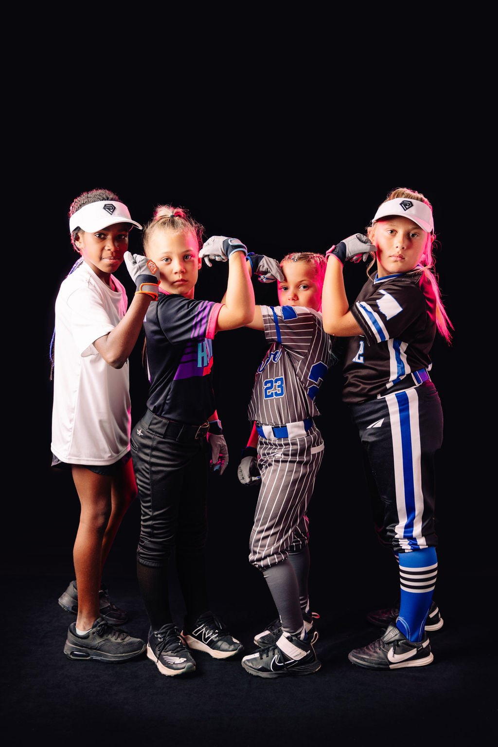 Resilient SFBL Youth Fastpitch Batting Gloves - Grey and Navy Blue