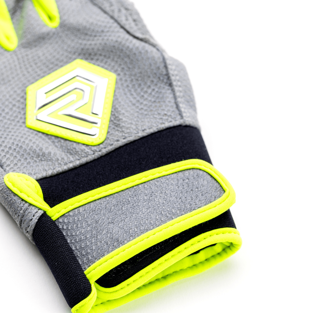 Resilient SFBL Youth Fastpitch Batting Gloves - Grey and Neon Green