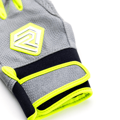 Resilient SFBL Youth Fastpitch Batting Gloves - Grey and Neon Green