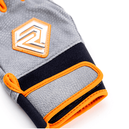 Resilient SFBL Youth Fastpitch Batting Gloves - Grey and Orange