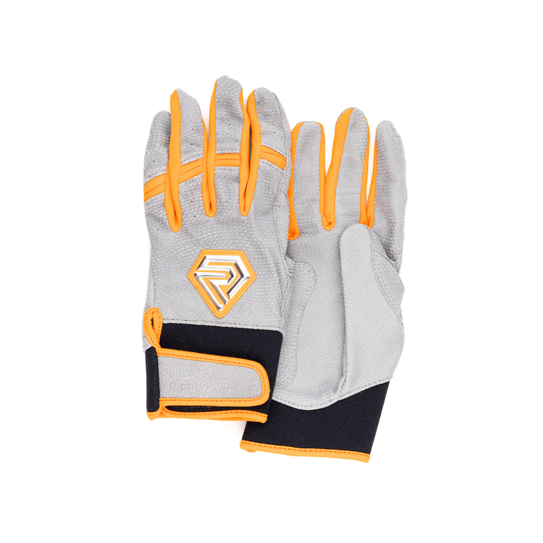 Resilient SFBL Youth Fastpitch Batting Gloves - Grey and Orange