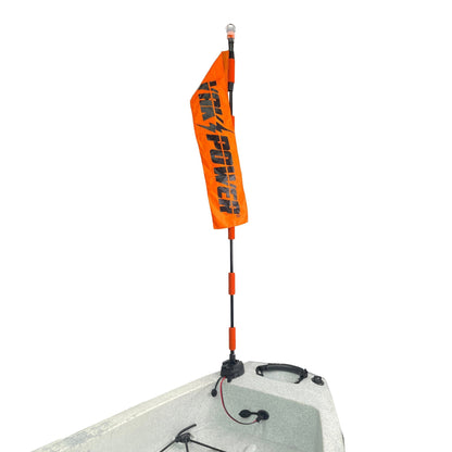 YP - LR360 - PRO Lightning Rod - NEW & IMPROVED Threaded Power Connectors - Extendable Powered 360 Degree Safety Light, Flag, and Optional Accessory Mount - Angler's Pro Tackle & Outdoors