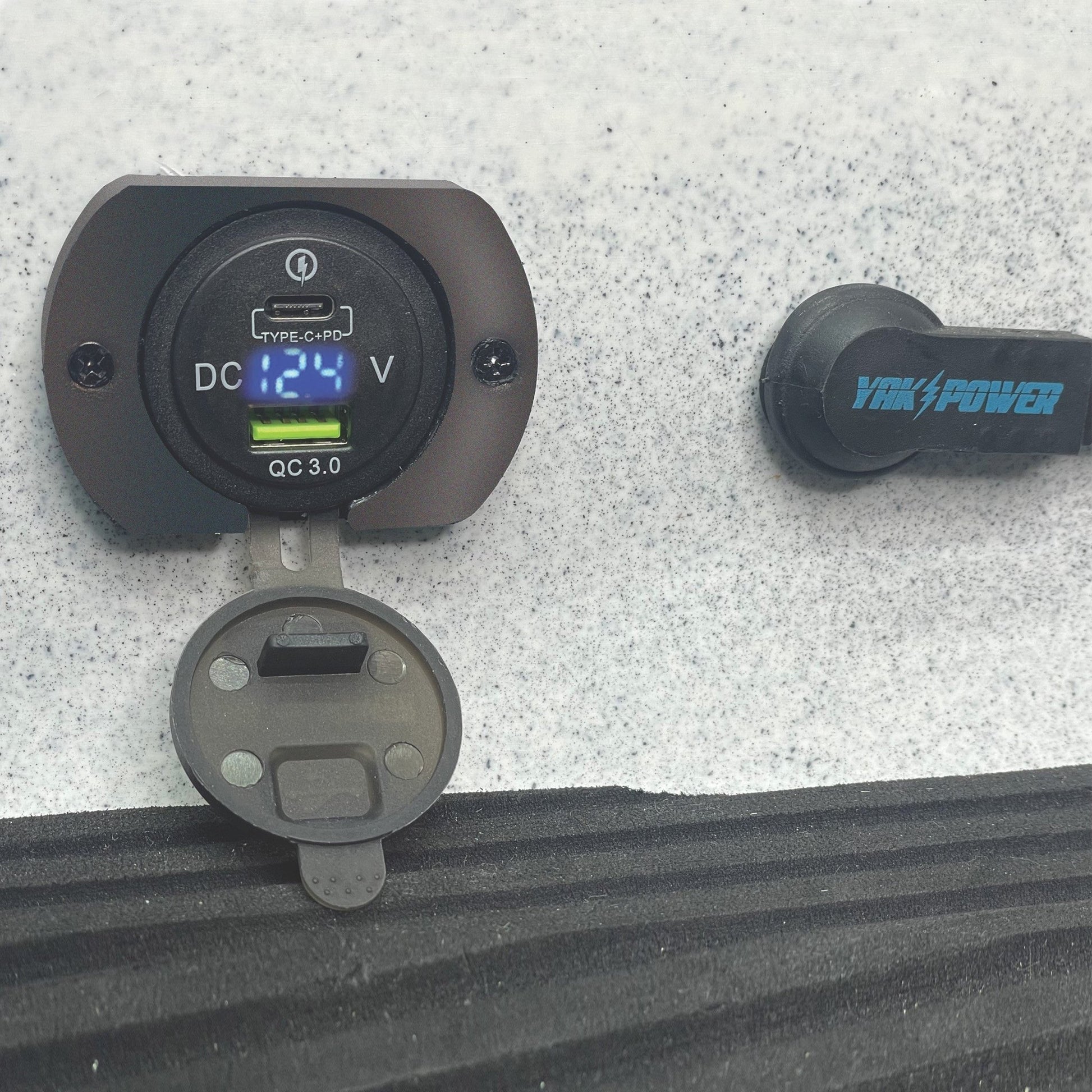 YP - UMP48 | Dual USB - C and USB QC3.0 Fast Charging Port with Voltmeter - Angler's Pro Tackle & Outdoors