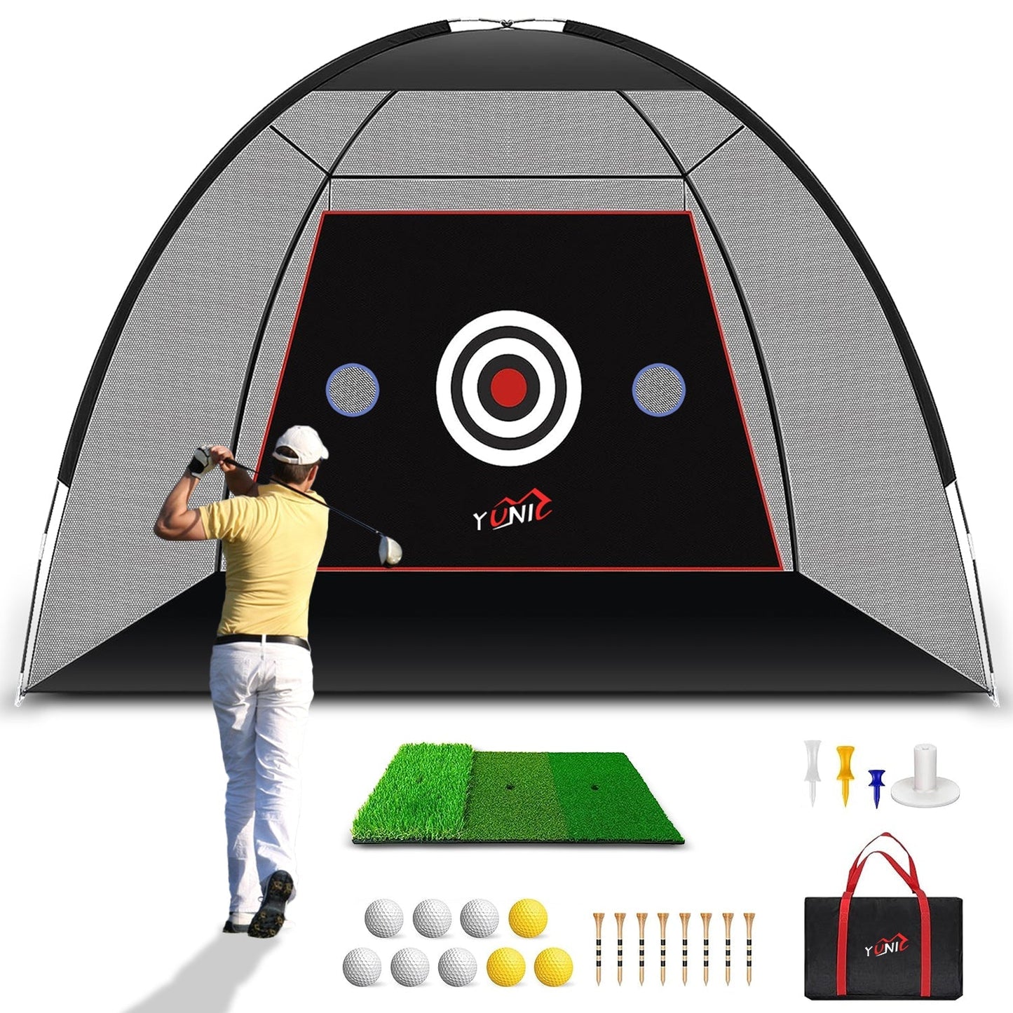 Yunic Golf Practice Net - Tent Style (10ft x 7ft) - Angler's Pro Tackle & Outdoors