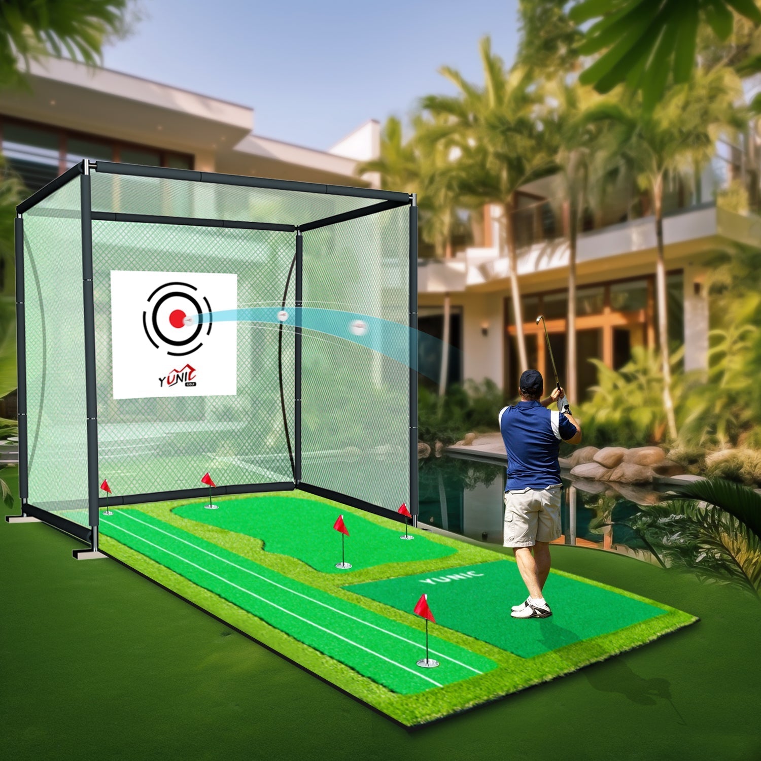 Yunic Golf Putting Green (8ft x 16ft, Style A) - Angler's Pro Tackle & Outdoors