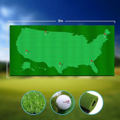 Yunic Golf Putting Green (8ft x 16ft, Style US Map) - Angler's Pro Tackle & Outdoors