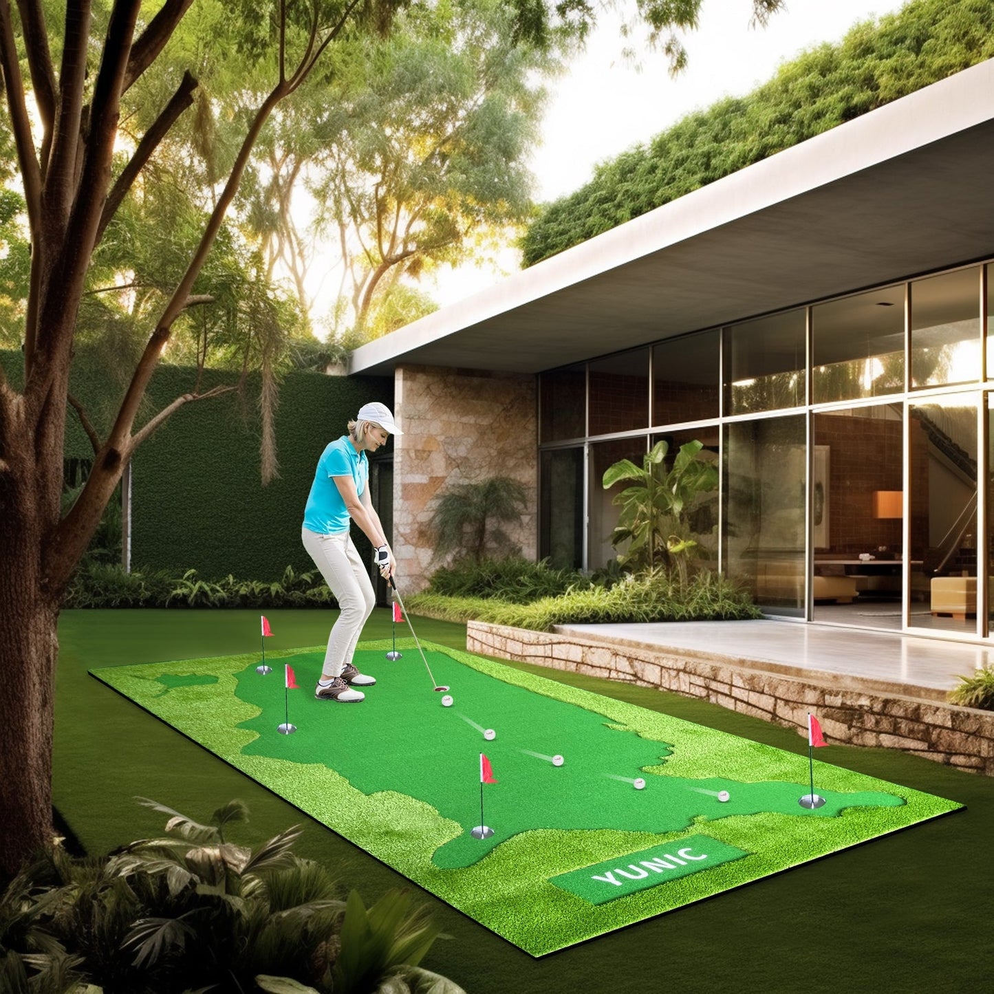 Yunic Golf Putting Green (8ft x 16ft, Style US Map) - Angler's Pro Tackle & Outdoors