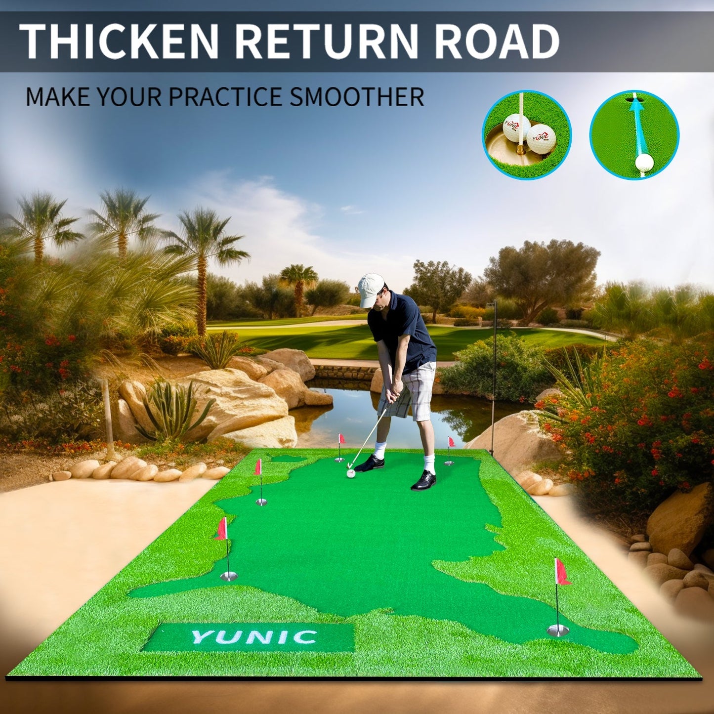 Yunic Golf Putting Green (8ft x 16ft, Style US Map) - Angler's Pro Tackle & Outdoors