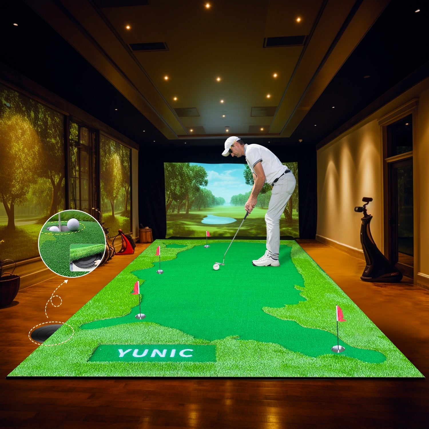 Yunic Golf Putting Green (8ft x 16ft, Style US Map) - Angler's Pro Tackle & Outdoors