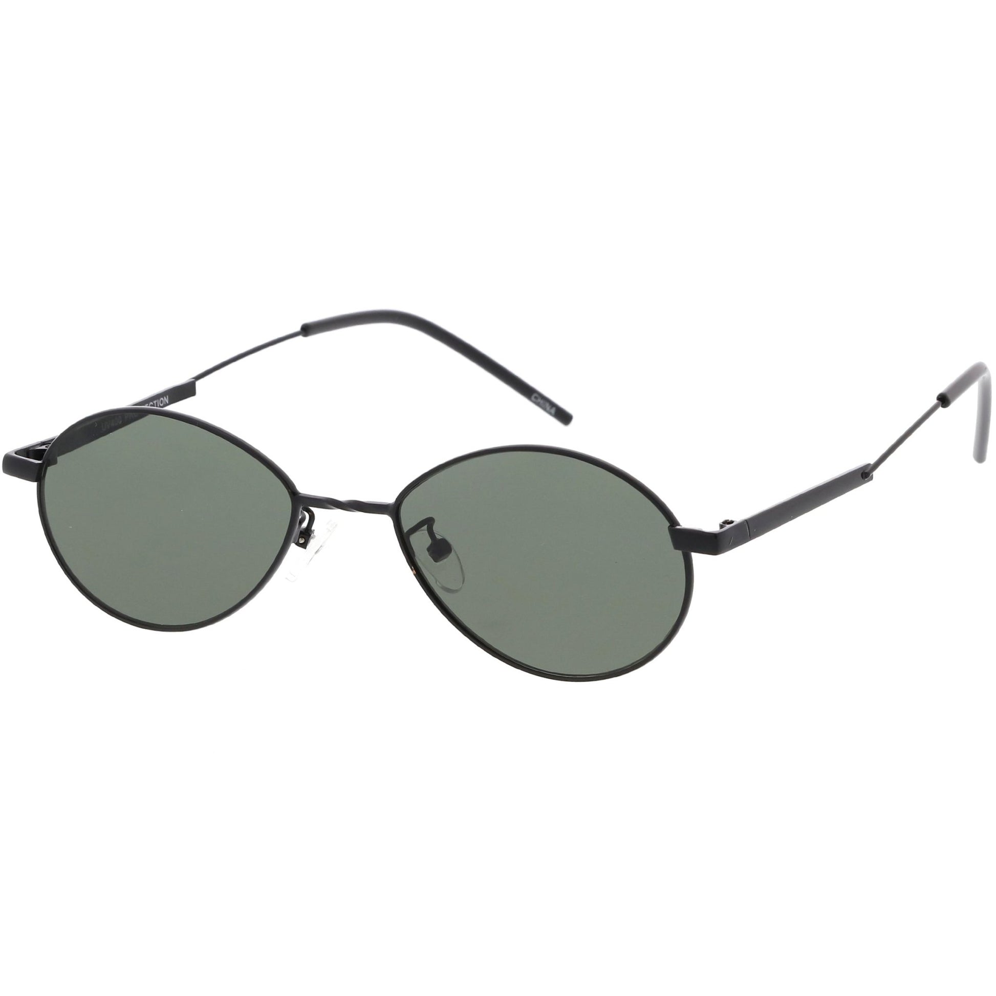 zeroUV - Classic Retro Unisex Metal Oval Dapper Sunglasses C741 - Angler's Pro Tackle & Outdoors